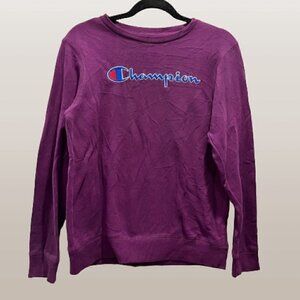 Champion Magenta Purple Reverse Weave Crewneck Sweatshirt Long Sleeve Sweater